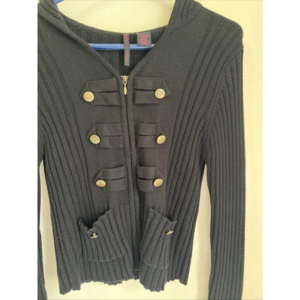 Heart-n-Crush Ribbed Knit Cropped Steampunk Women’s Sweaters Size Medium - Picture 2 of 5